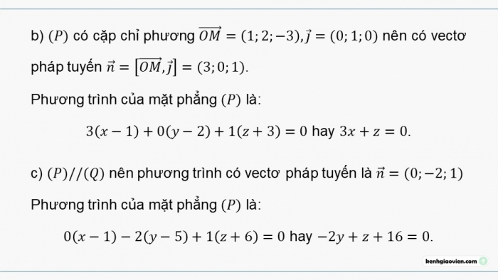 Giáo án PPT dạy thêm Toán 12 chân trời Bài 1: Phương trình mặt phẳng