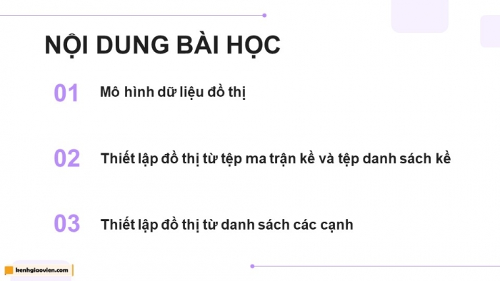 Giáo án điện tử chuyên đề Khoa học máy tính 12 kết nối Bài 12: Biểu diễn đồ thị