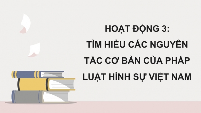 Giáo án điện tử chuyên đề Kinh tế pháp luật 10 kết nối Bài 6: Khái niệm và nguyên tắc cơ bản của pháp luật hình sự Việt Nam (P2)