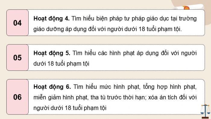 Giáo án điện tử chuyên đề Kinh tế pháp luật 10 kết nối Bài 7: Pháp luật hình sự liên quan đến người chưa thành niên (P2)