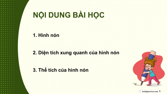 Giáo án điện tử Toán 9 chân trời Bài 2: Hình nón