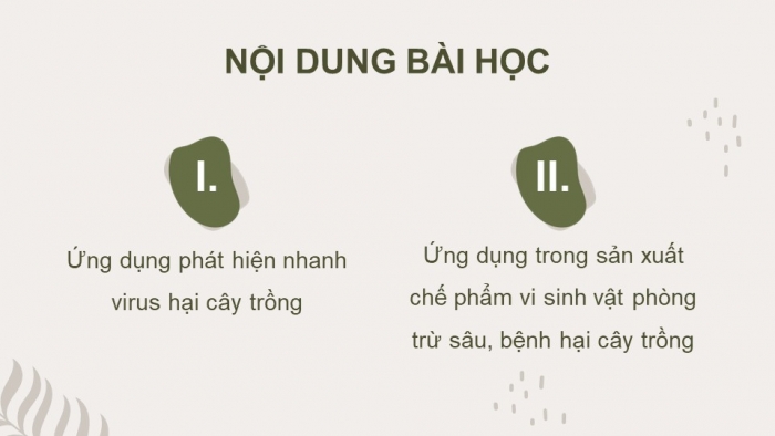 Giáo án điện tử chuyên đề Công nghệ trồng trọt 10 kết nối Bài 4: Một số ứng dụng công nghệ sinh học trong bảo vệ thực vật