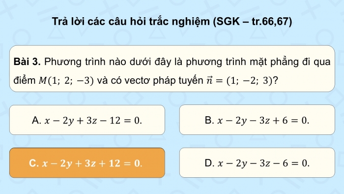 Giáo án điện tử Toán 12 chân trời Bài tập cuối chương V