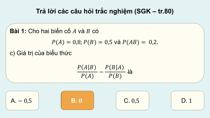 Giáo án điện tử Toán 12 chân trời Bài tập cuối chương VI