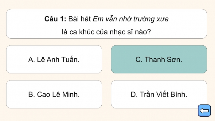 Giáo án điện tử Âm nhạc 5 cánh diều Tiết 32: Ôn tập bài hát Em vẫn nhớ trường xưa, Nhạc cụ Nhạc cụ thể hiện tiết tấu – Nhạc cụ thể hiện giai điệu