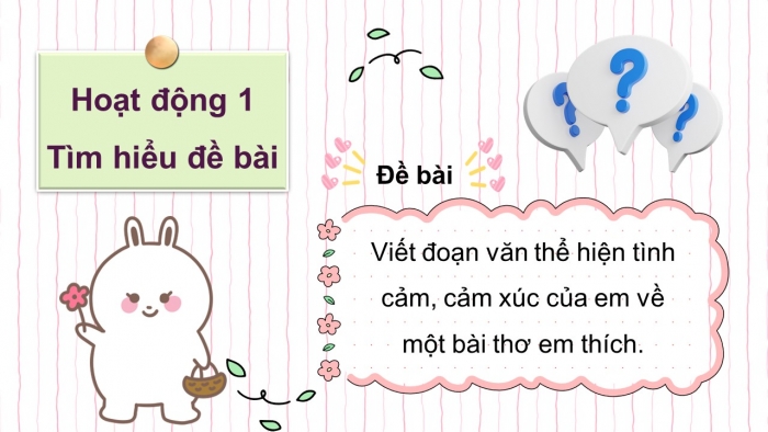 Giáo án điện tử Tiếng Việt 5 chân trời Bài 6: Viết đoạn văn thể hiện tình cảm, cảm xúc về một bài thơ