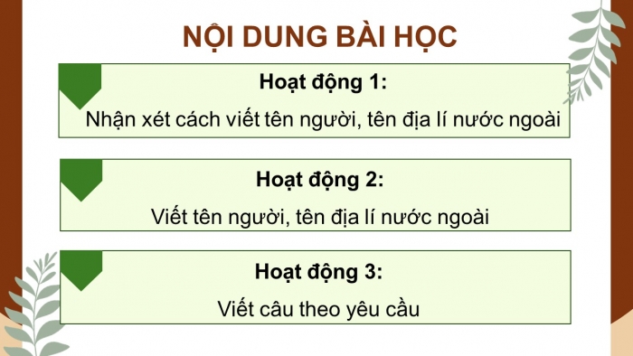 Giáo án điện tử Tiếng Việt 5 chân trời Bài 1: Viết tên người, tên địa lí nước ngoài