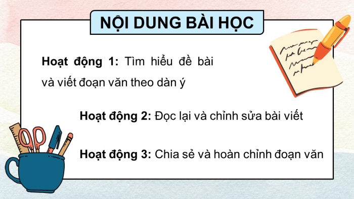 Giáo án điện tử Tiếng Việt 5 chân trời Bài 4: Viết đoạn văn nêu lí do tán thành hoặc phản đối một hiện tượng, sự việc (Bài viết số 1)