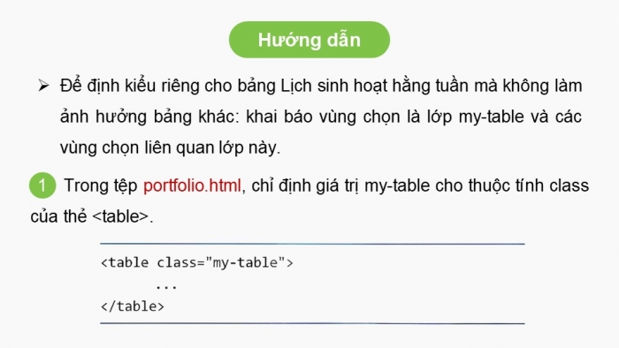 Giáo án điện tử Tin học ứng dụng 12 chân trời Bài F11: Định kiểu CSS cho bảng và phần tử div (P2)