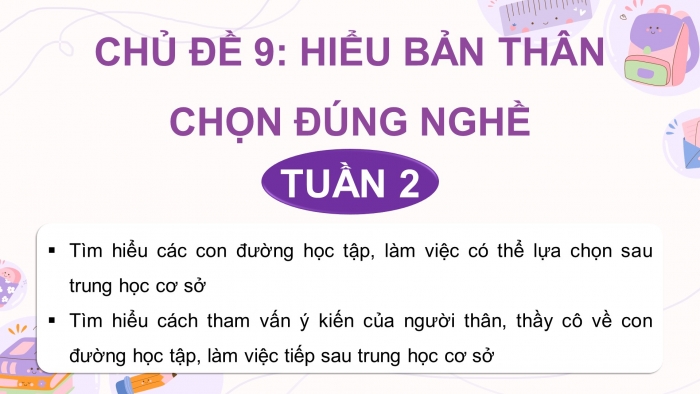 Giáo án điện tử Hoạt động trải nghiệm 9 kết nối Chủ đề 9 Tuần 2