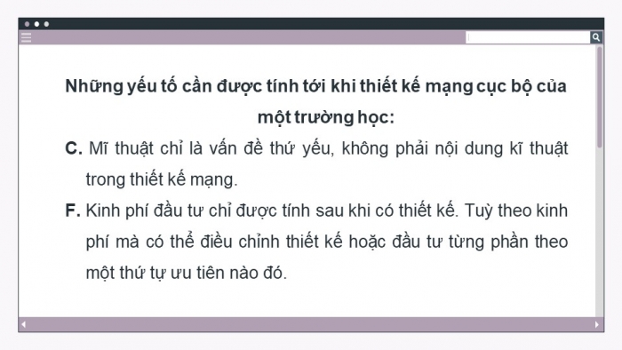 Giáo án điện tử Khoa học máy tính 12 kết nối Bài 24: Sơ bộ về thiết kế mạng