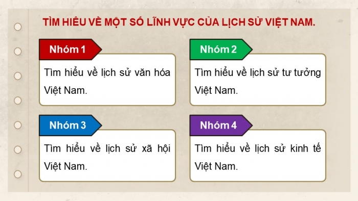 Giáo án điện tử chuyên đề Lịch sử 10 kết nối CĐ 1 P2: Một số lĩnh vực của lịch sử Việt Nam