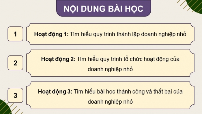 Giáo án điện tử chuyên đề Kinh tế pháp luật 10 chân trời Bài 5: Tổ chức hoạt động của doanh nghiệp nhỏ