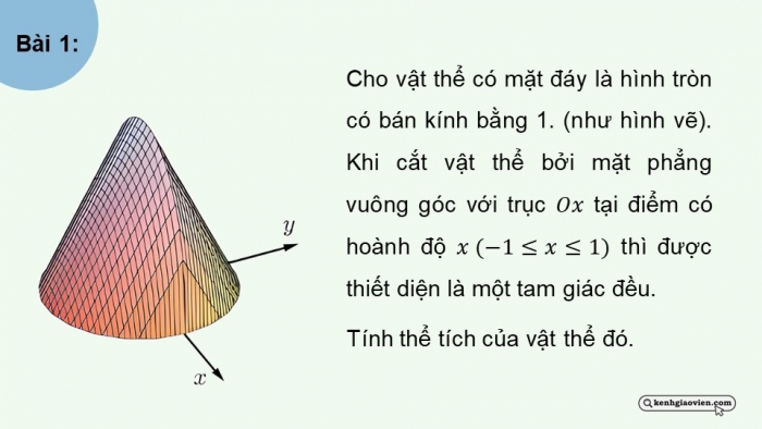 Giáo án PPT dạy thêm Toán 12 cánh diều Bài 4: Ứng dụng hình học của tích phân (P2)