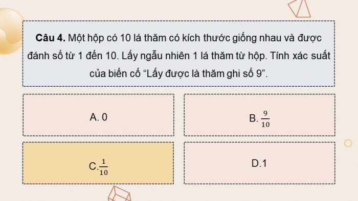 Giáo án PPT dạy thêm Toán 9 Chân trời bài tập cuối chương 8