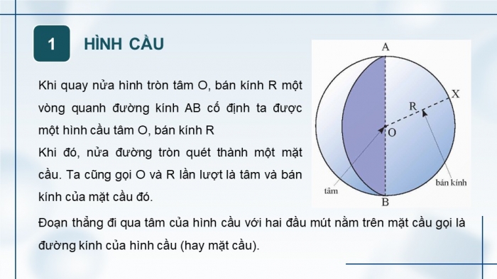 Giáo án PPT dạy thêm Toán 9 Chân trời bài 3: Hình cầu