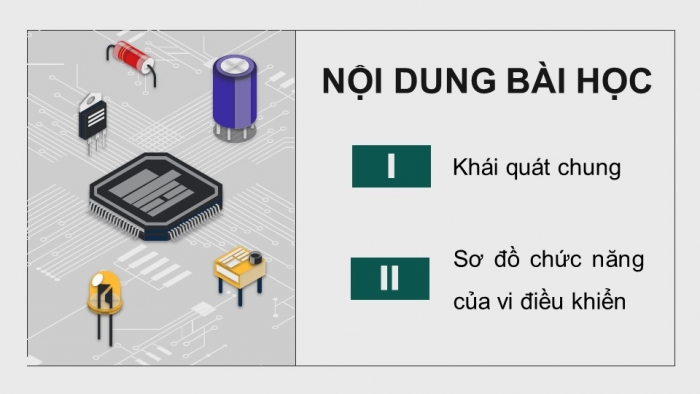 Giáo án điện tử Công nghệ 12 Điện - Điện tử Cánh diều Bài 24: Khái quát về vi điều khiển