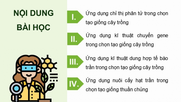 Giáo án điện tử chuyên đề Công nghệ trồng trọt 10 kết nối Bài 2: Một số ứng dụng công nghệ sinh học trong chọn tạo giống cây trồng