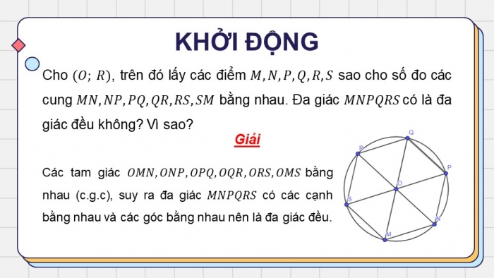 Giáo án PPT dạy thêm Toán 9 Chân trời bài 3: Đa giác đều và phép quay