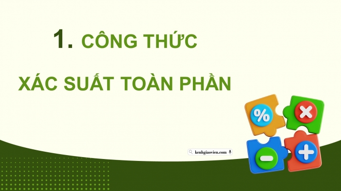 Giáo án điện tử Toán 12 chân trời Bài 2: Công thức xác suất toàn phần và công thức Bayes