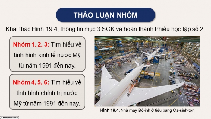 Giáo án điện tử Lịch sử 9 kết nối Bài 19: Trật tự thế giới mới từ năm 1991 đến nay. Liên bang Nga và nước Mỹ từ năm 1991 đến nay (P2)