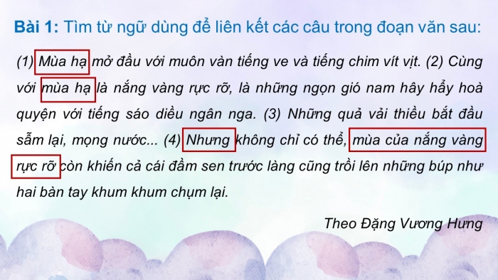 Giáo án điện tử Tiếng Việt 5 chân trời Bài 7: Luyện tập về liên kết câu trong đoạn văn