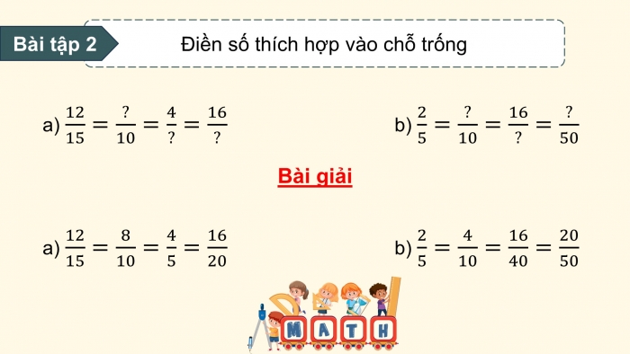 Giáo án PPT dạy thêm Toán 5 Chân trời bài 88: Ôn tập phân số