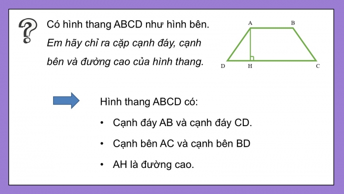 Giáo án PPT dạy thêm Toán 5 Cánh diều bài 52: Hình thang