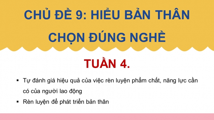 Giáo án điện tử Hoạt động trải nghiệm 9 kết nối Chủ đề 9 Tuần 4