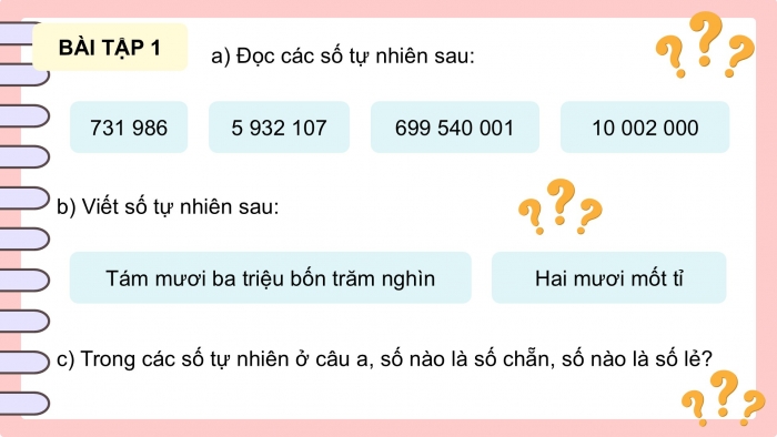 Giáo án điện tử Toán 5 cánh diều Bài 82: Ôn tập về số tự nhiên và các phép tính với số tự nhiên