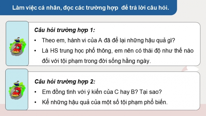 Giáo án điện tử chuyên đề Kinh tế pháp luật 10 chân trời Bài 6: Khái quát về pháp luật hình sự (P2)