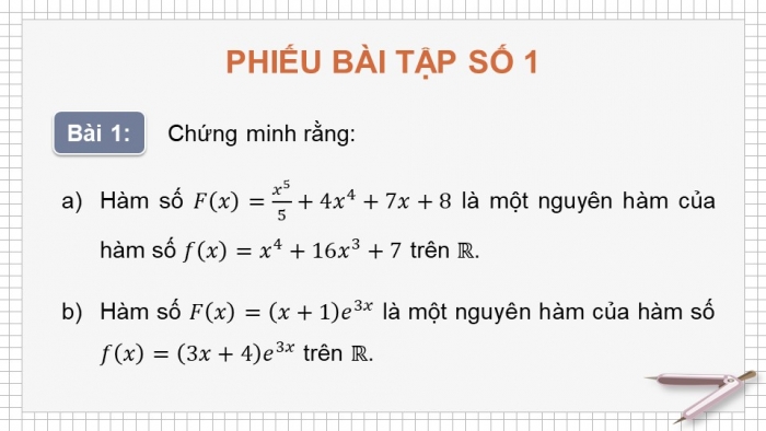 Giáo án PPT dạy thêm Toán 12 cánh diều Bài tập cuối chương IV