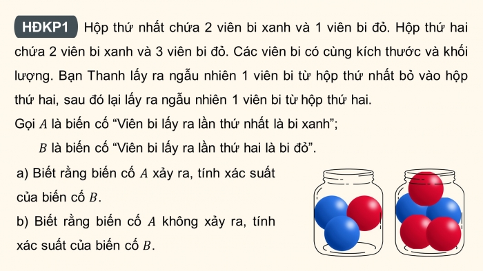 Giáo án điện tử Toán 12 chân trời Bài 1: Xác suất có điều kiện