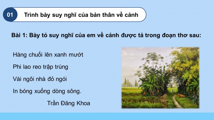 Giáo án điện tử Tiếng Việt 5 chân trời Bài 2: Nói về cuộc sống thanh bình