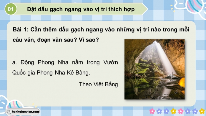 Giáo án điện tử Tiếng Việt 5 chân trời Bài 1: Luyện tập về dấu gạch ngang