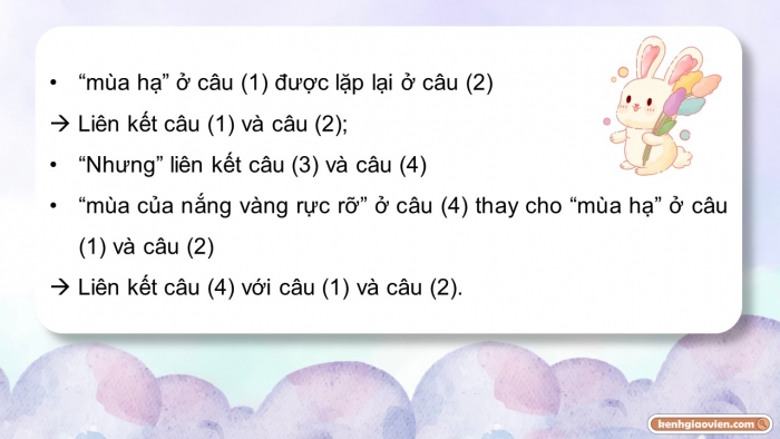 Giáo án điện tử Tiếng Việt 5 chân trời Bài 7: Luyện tập về liên kết câu trong đoạn văn