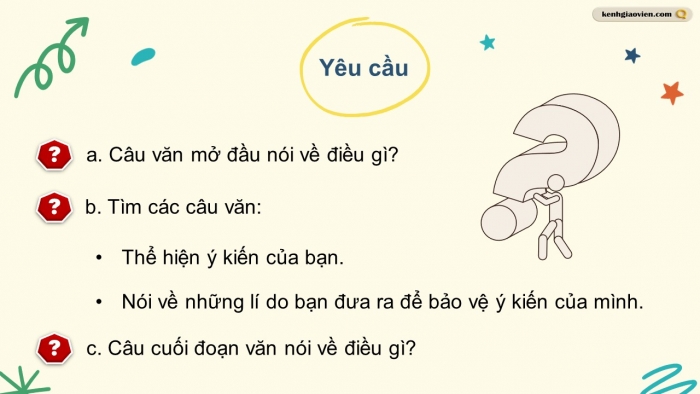 Giáo án điện tử Tiếng Việt 5 chân trời Bài 2: Đoạn văn nêu lí do tán thành hoặc phản đối một hiện tượng, sự việc