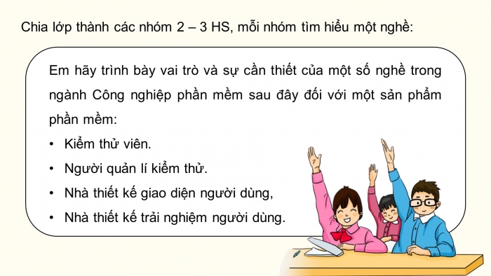 Giáo án điện tử Tin học ứng dụng 12 cánh diều Bài 2: Một số nghề khác trong ngành Công nghệ thông tin và một số nghề ứng dụng công nghệ thông tin