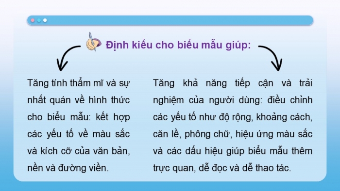 Giáo án điện tử Tin học ứng dụng 12 chân trời Bài F12: Định kiểu CSS cho biểu mẫu