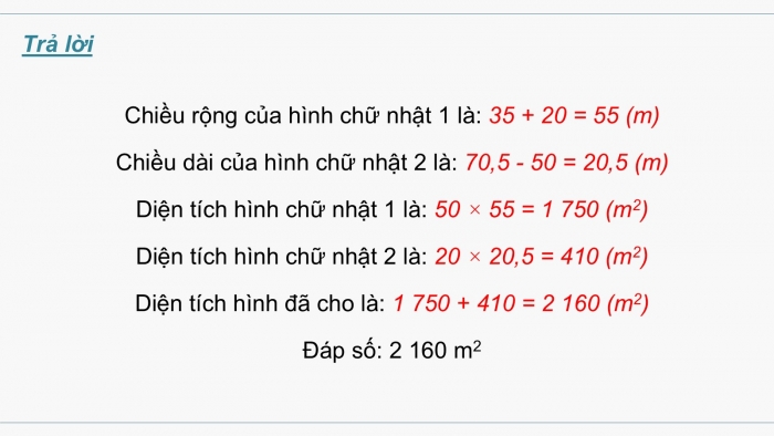 Giáo án PPT dạy thêm Toán 5 Cánh diều bài 57: Luyện tập về tính diện tích