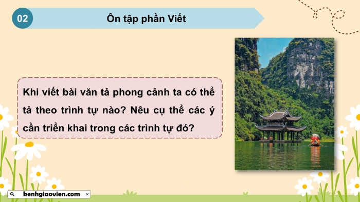 Giáo án PPT dạy thêm Tiếng Việt 5 cánh diều Bài 12: Người công dân số Một, Luyện tập tả phong cảnh (Tìm ý, lập dàn ý)