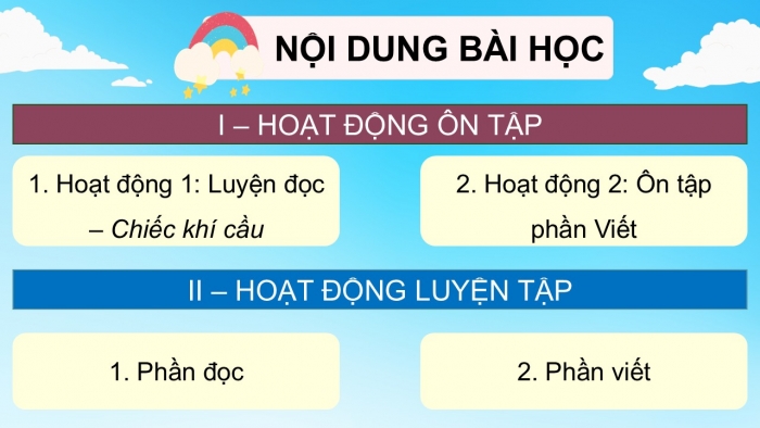 Giáo án PPT dạy thêm Tiếng Việt 5 cánh diều Bài 17: Chiếc khí cầu, Luyện tập viết chương trình hoạt động (Thực hành viết)