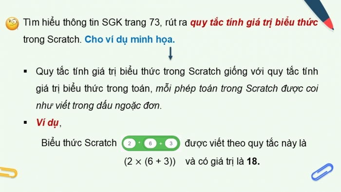 Giáo án điện tử Tin học 5 cánh diều Chủ đề F Bài 10: Các phép toán số học cơ bản và phép kết hợp