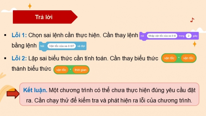 Giáo án điện tử Tin học 5 cánh diều Chủ đề F Bài 13: Chạy thử, phát hiện và sửa lỗi chương trình