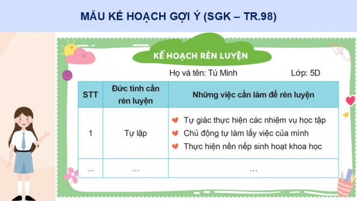 Giáo án điện tử Hoạt động trải nghiệm 5 cánh diều Chủ đề 9: Thích ứng với môi trường học tập mới - Tuần 34