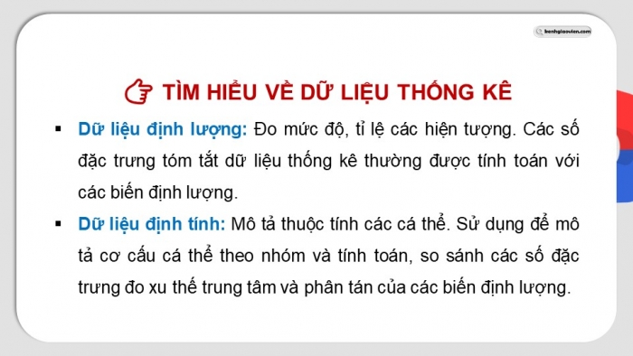 Giáo án điện tử chuyên đề Tin học ứng dụng 12 kết nối Bài 11: Xác định các đặc trưng đo xu thế trung tâm và độ phân tán dữ liệu