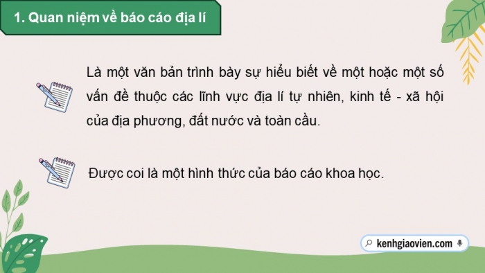 Giáo án điện tử chuyên đề Địa lí 10 kết nối CĐ 3: Phương pháp viết báo cáo địa lí