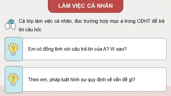 Giáo án điện tử chuyên đề Kinh tế pháp luật 10 chân trời Bài 6: Khái quát về pháp luật hình sự