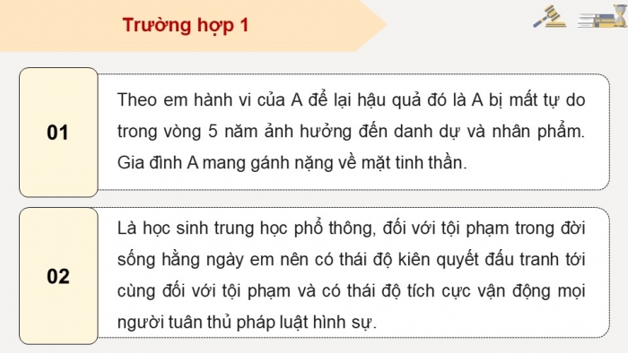 Giáo án điện tử chuyên đề Kinh tế pháp luật 10 chân trời Bài 6: Khái quát về pháp luật hình sự (P2)