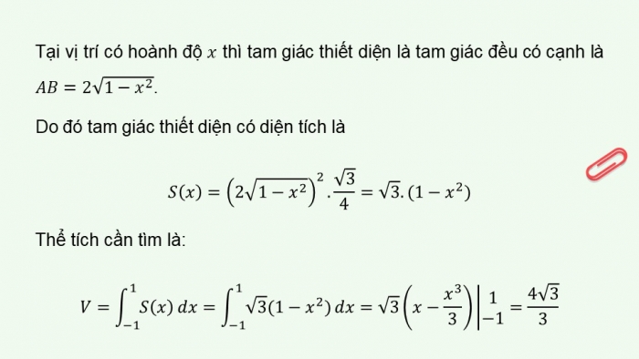 Giáo án PPT dạy thêm Toán 12 cánh diều Bài 4: Ứng dụng hình học của tích phân (P2)